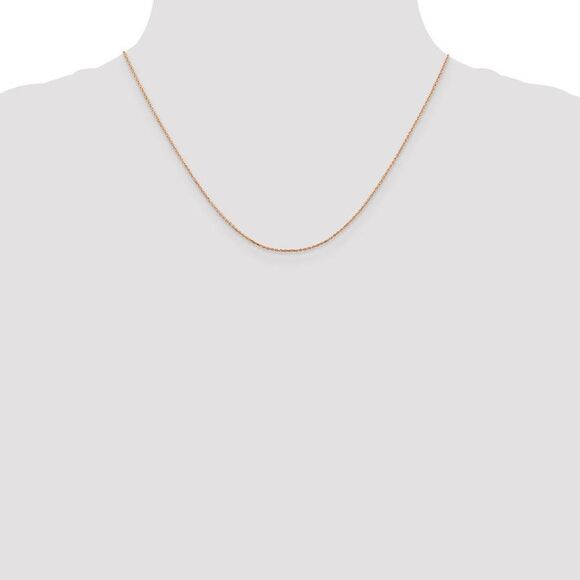 0.8mm 14k Rose Gold Solid Diamond Cut Cable Chain Necklace, 18 Inch - Picture 3 of 8